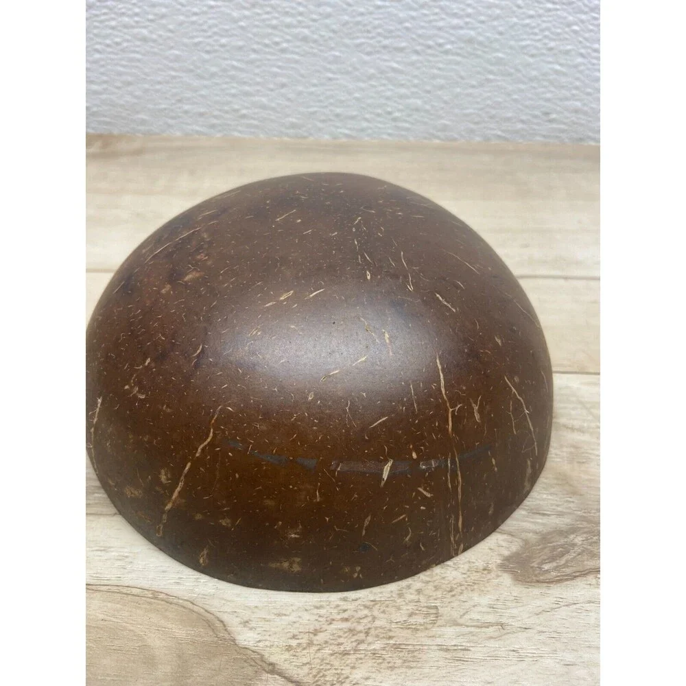 Coconut Shell Bowl Orange Splash Handmade And Painted